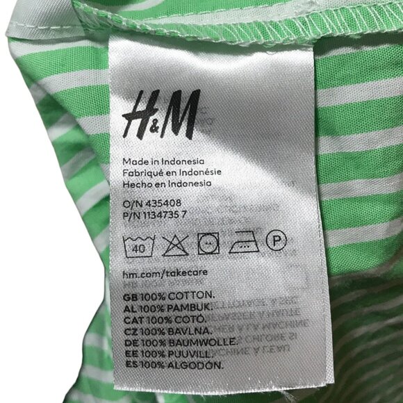 Divided Spring Green White Mens Button down Long‎ Sleeve Shirt - Picture 4 of 5